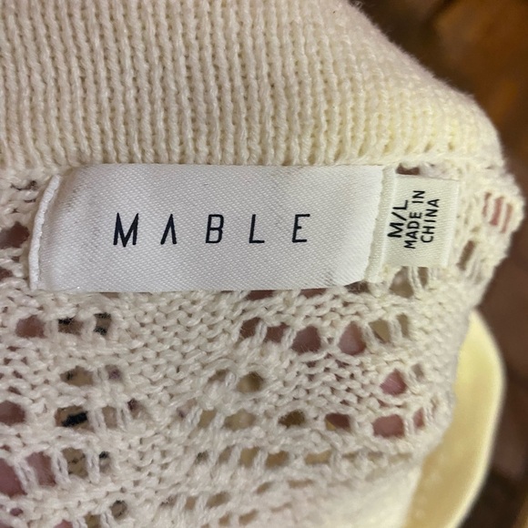 Mable Marceline Cream Mini Dress with Sleek Silhouette Size M/L - Picture 10 of 10